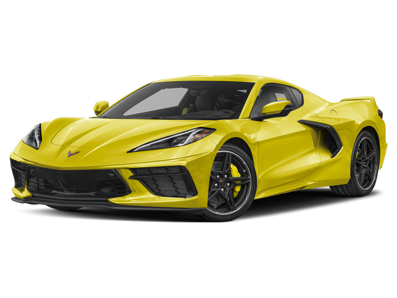 2022 Chevrolet Corvette 3LT in Accelerate Yellow Metallic — front three-quarter view