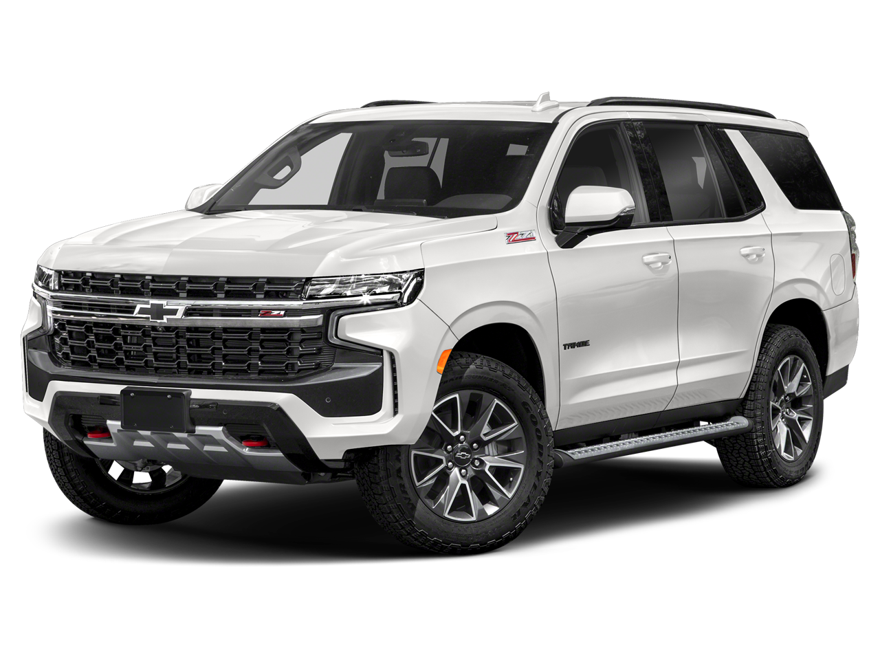 2023 Chevrolet Tahoe Z71 in Summit White — front three-quarter view