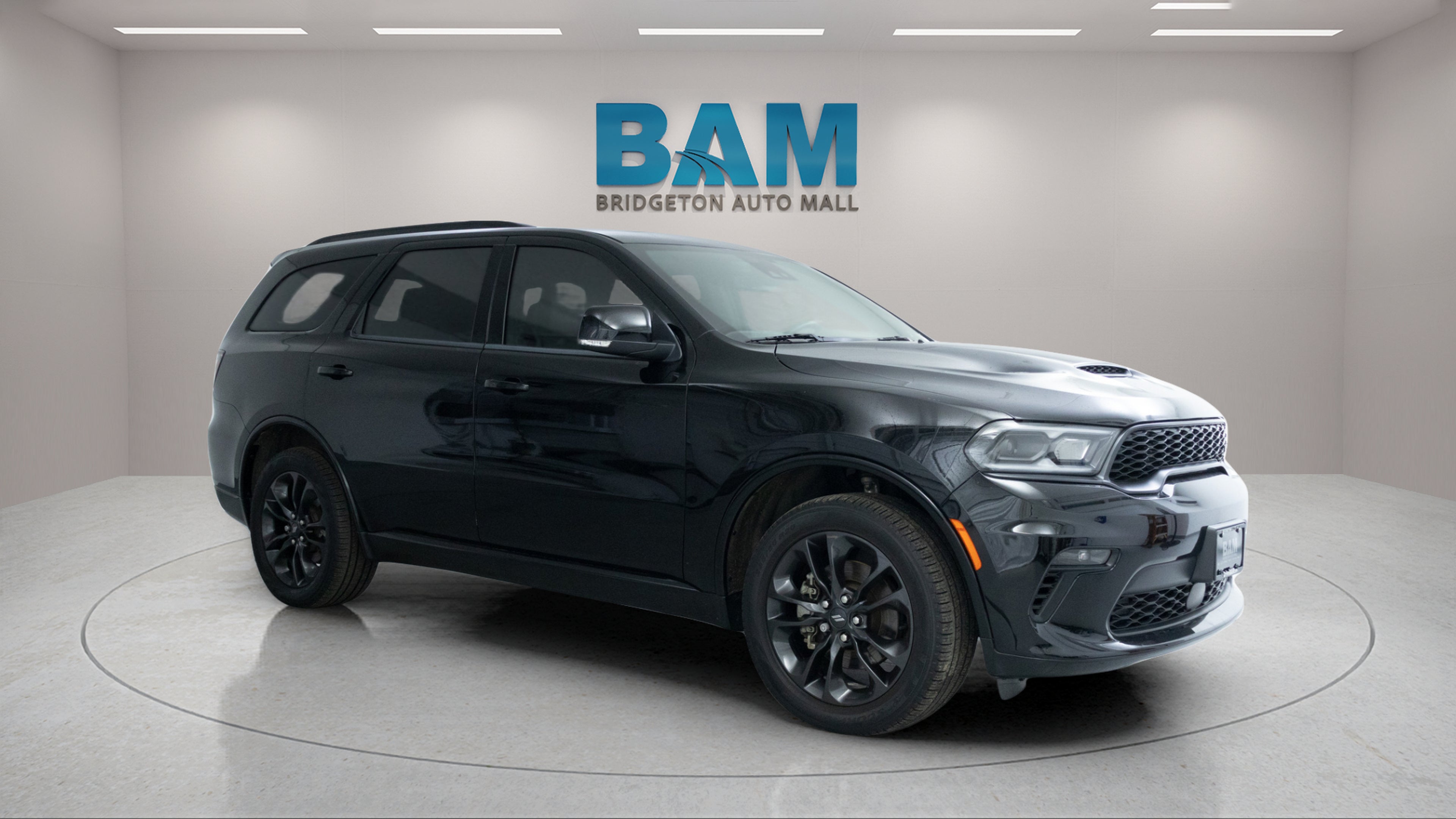 2023 Dodge Durango GT Plus AWD in Db Black Clearcoat — front three-quarter view