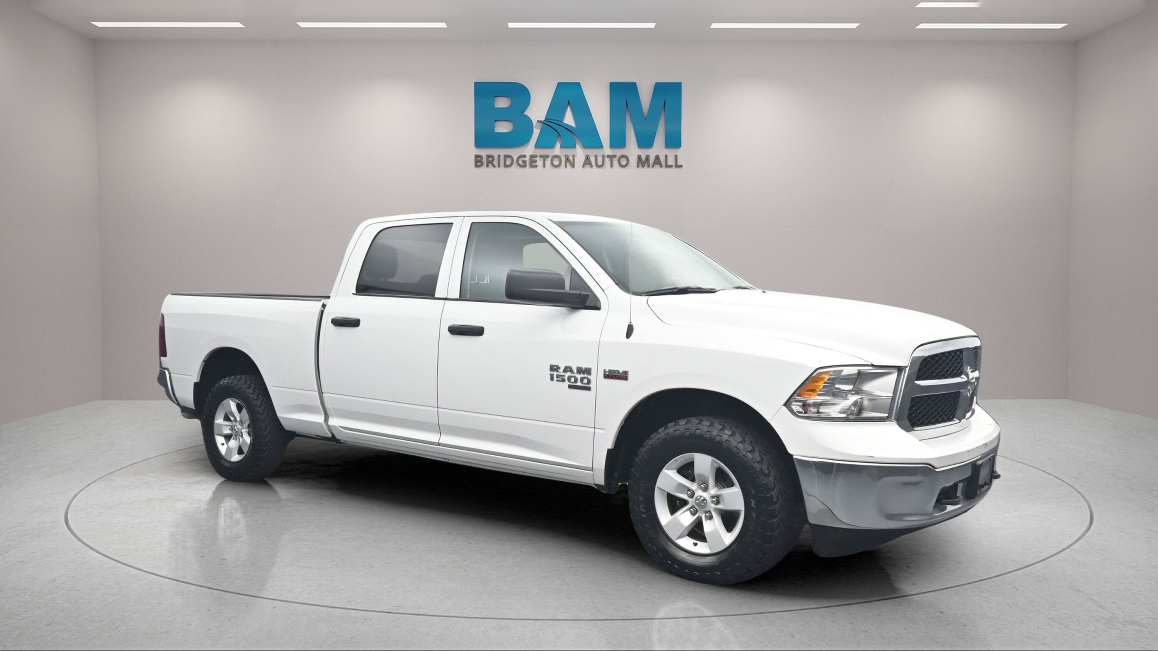 2022 RAM 1500 Classic SLT in Bright White Clearcoat — front three-quarter view