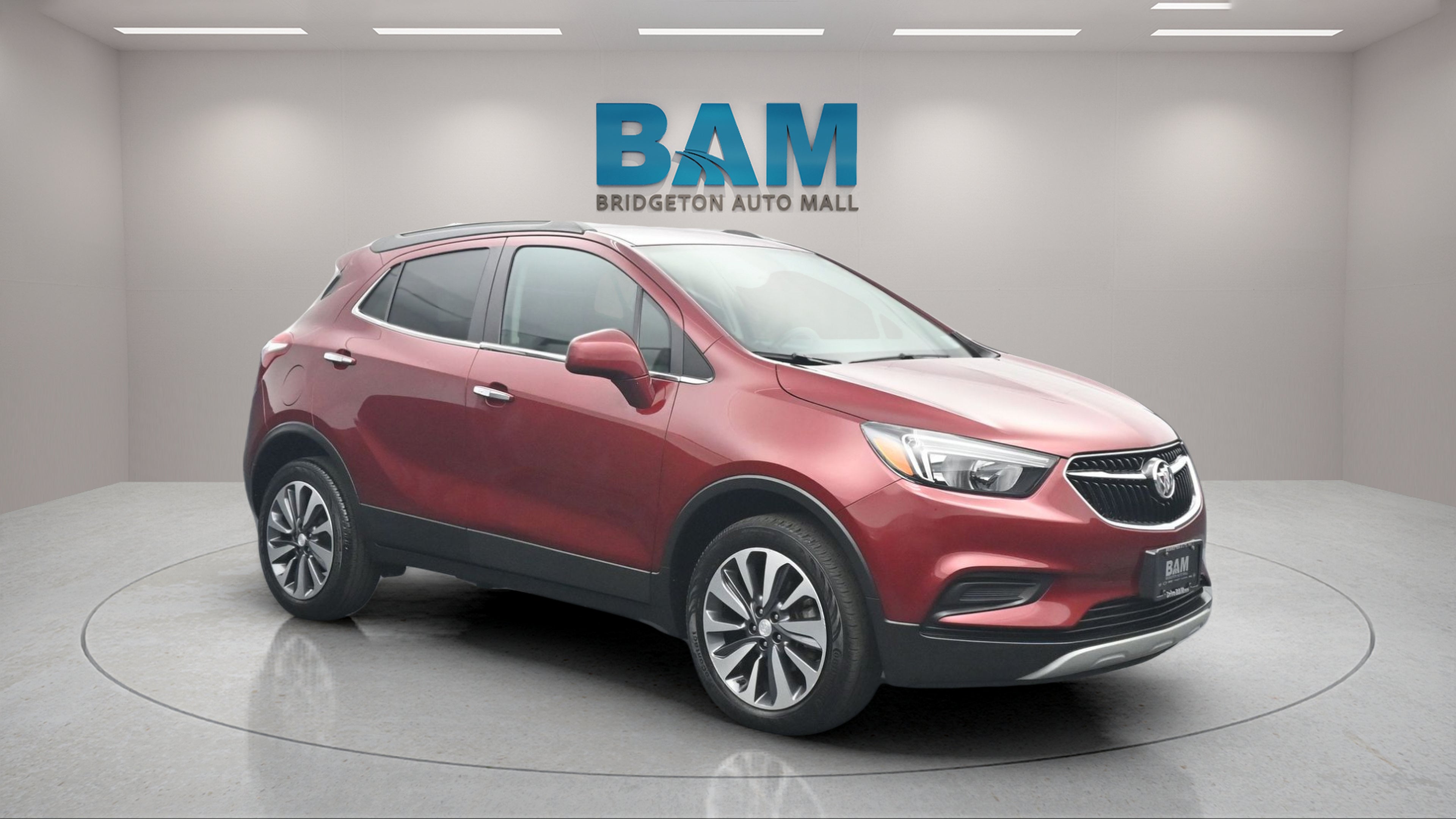 2022 Buick Encore AWD Preferred in Cinnabar Metallic — front three-quarter view