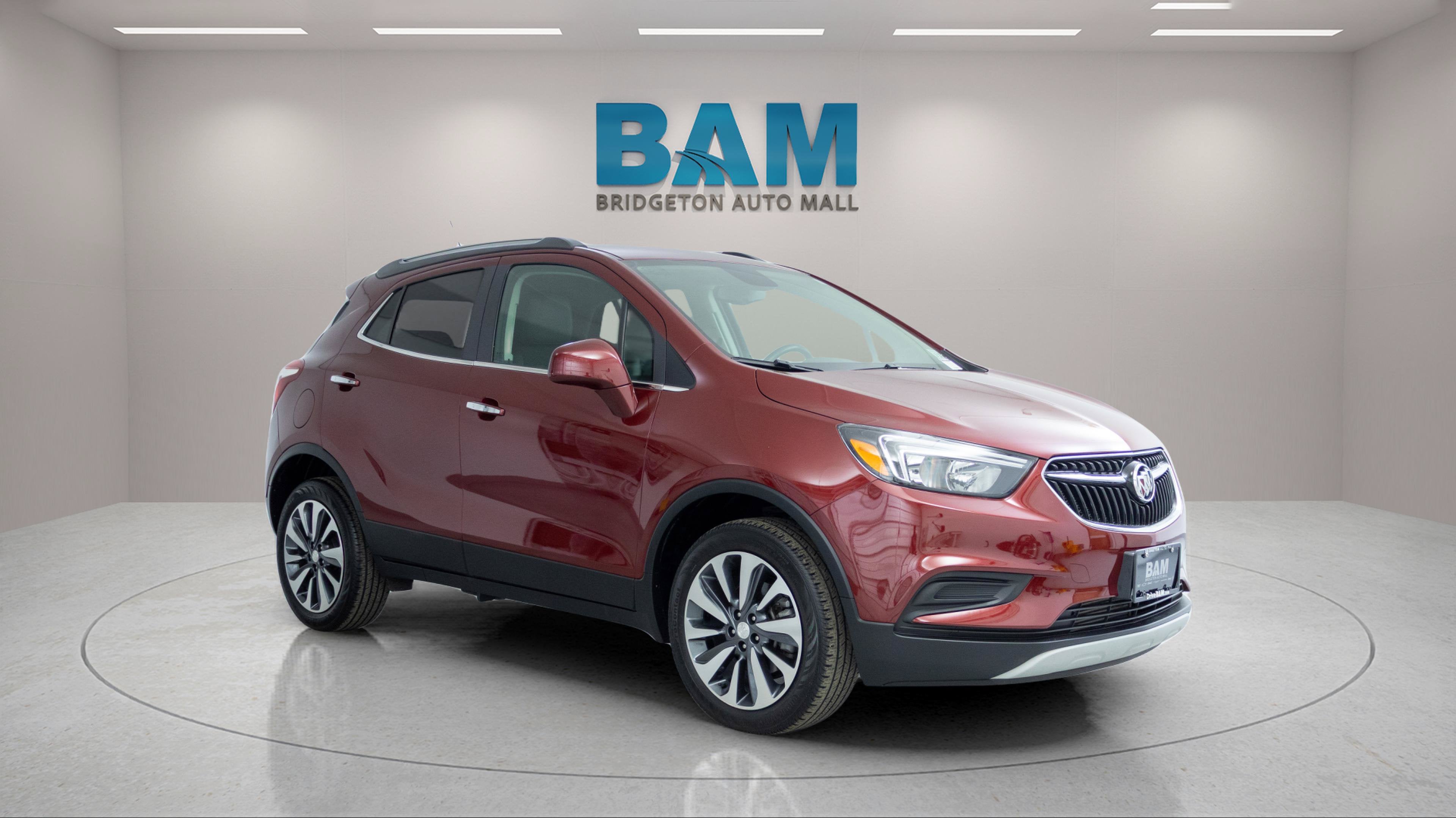 2022 Buick Encore AWD Preferred in Cinnabar Metallic — front three-quarter view